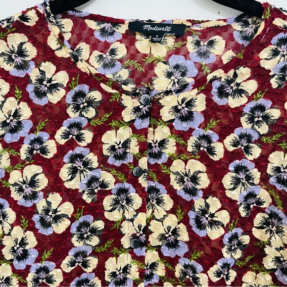 Madewell Drawstring Ruffle-Hem Top - Picture 4 of 7